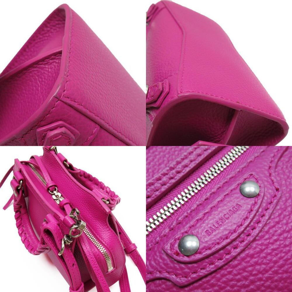 Balenciaga Neo Classic City Leather Shoulder Bag Magenta Silver - Picture 4 of 4